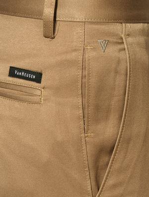 brown cotton blend flat front formal trouser - 15236387 - Standard Image - 4