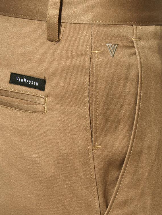 brown cotton blend flat front formal trouser - 15236387 - Zoom Image - 4