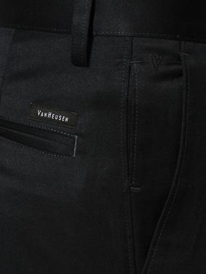 black cotton blend flat front formal trouser - 15236388 - Standard Image - 4