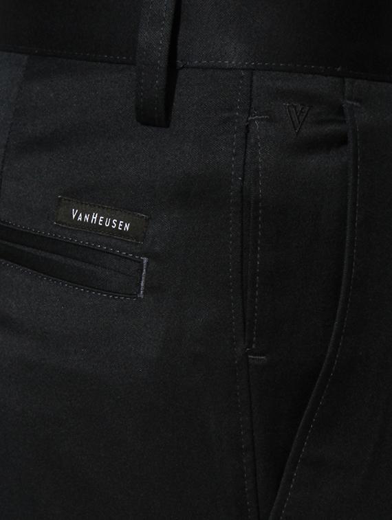 black cotton blend flat front formal trouser - 15236388 - Zoom Image - 4