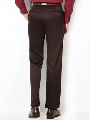 brown cotton blend flat front formal trouser - 15236389 - Standard Image - 2