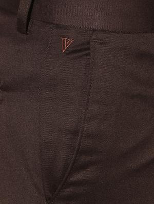 brown cotton blend flat front formal trouser - 15236389 - Standard Image - 4