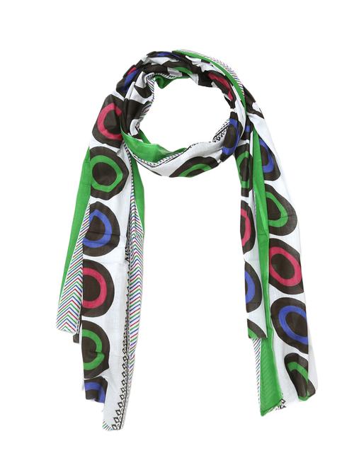 printed green viscose stole - 15236845 - Standard Image - 1