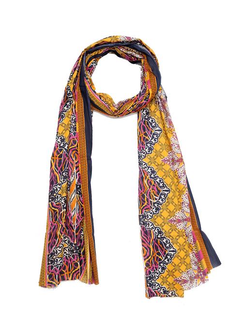 printed yellow cotton stole - 15236848 - Very Small Image - 1