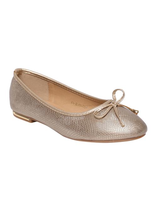 gold pu slip on ballerina - 15237013 - Standard Image - 1