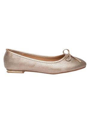 gold pu slip on ballerina - 15237013 - Standard Image - 2