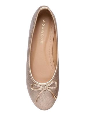 gold pu slip on ballerina - 15237013 - Standard Image - 4