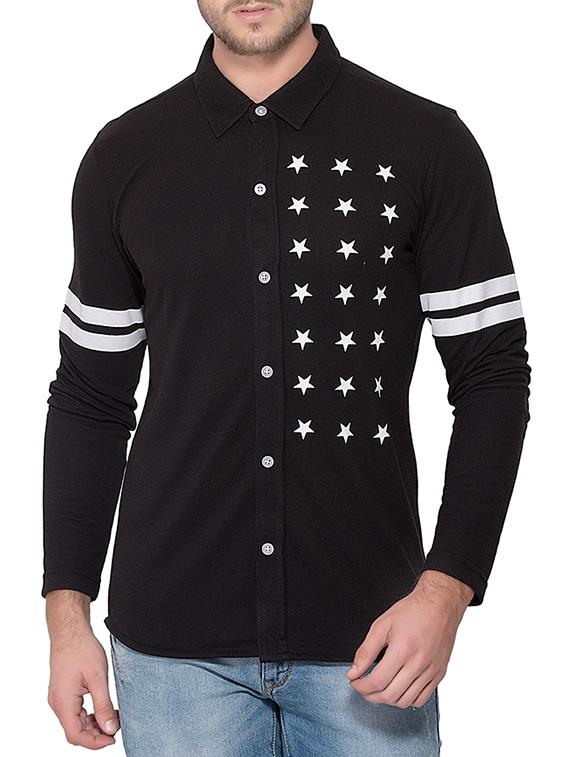 black cotton casual shirt - 15237383 - Zoom Image - 1