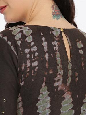 brown rayon asymmetric kurta - 15238160 - Standard Image - 5
