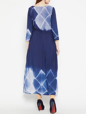 blue rayon a-line kurta - 15238163 - Standard Image - 3