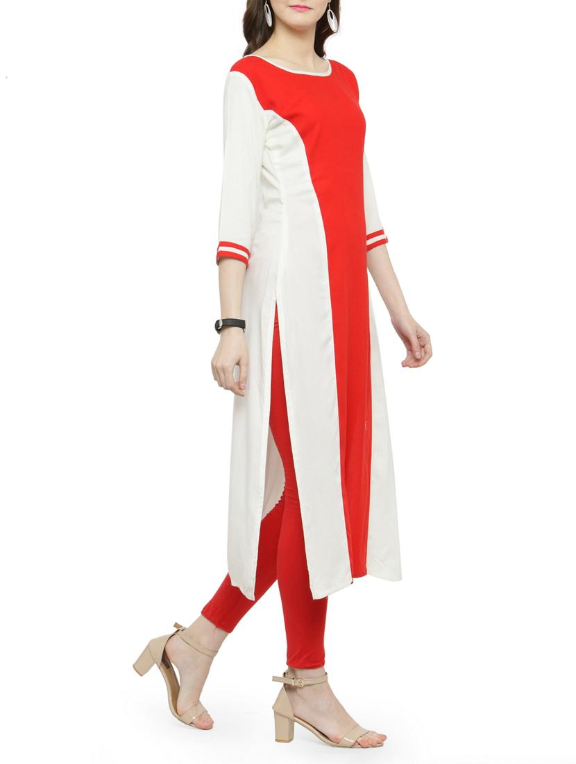 color block straight kurta - 15238186 - Zoom Image - 2