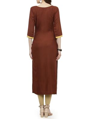 color block straight kurta - 15238191 - Standard Image - 3