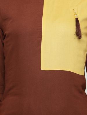 color block straight kurta - 15238191 - Standard Image - 4