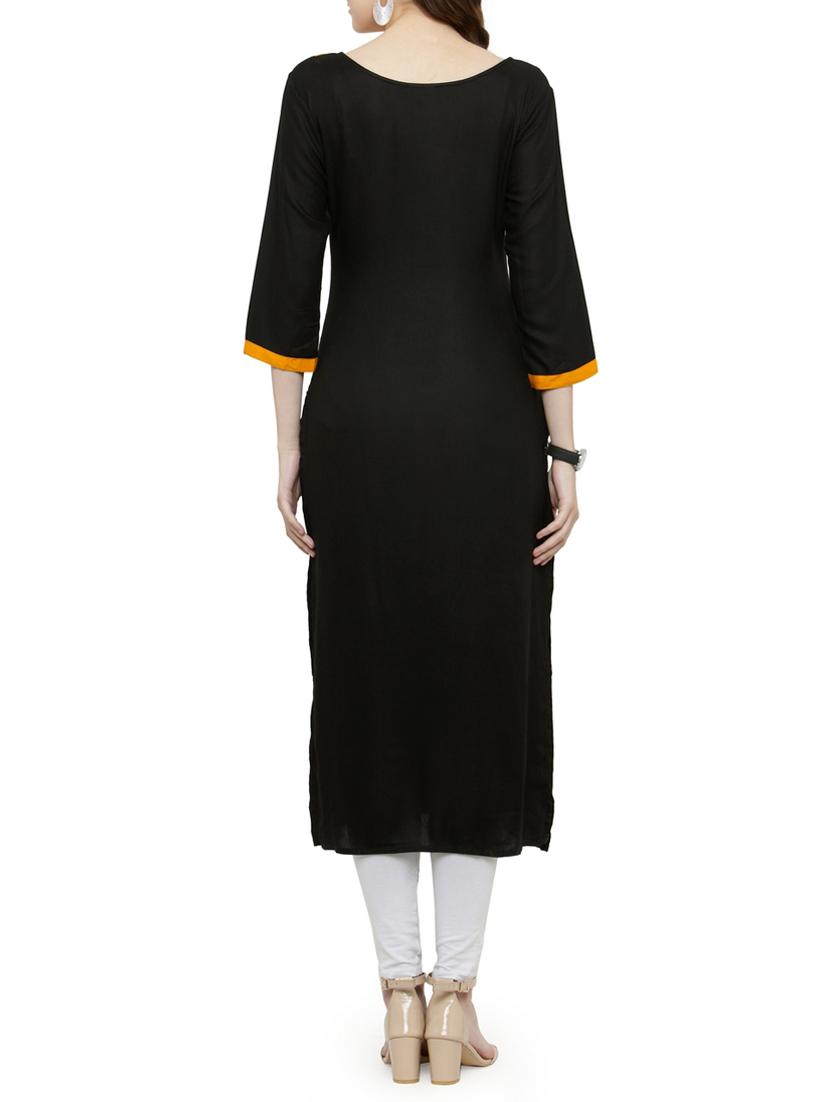 color block straight kurta - 15238194 - Zoom Image - 3