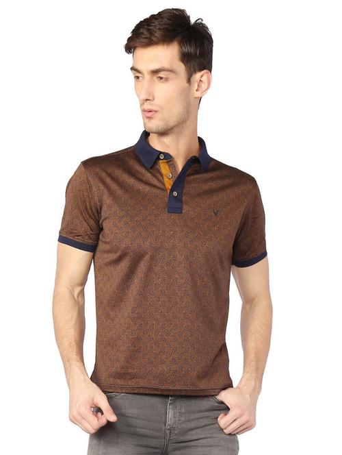 brown cotton all over print t-shirt - 15238498 - Very Small Image - 1