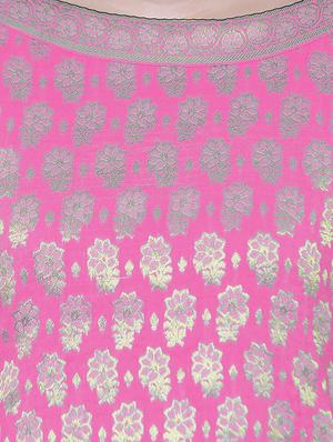 pink cotton blend unstitched palazzo suit - 15238534 - Standard Image - 3