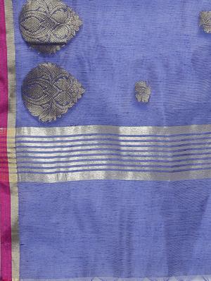 cream cotton blend unstitched palazzzo suit - 15238543 - Standard Image - 4