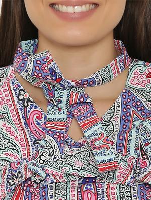 blue printed sleeveless top - 15238846 - Standard Image - 4