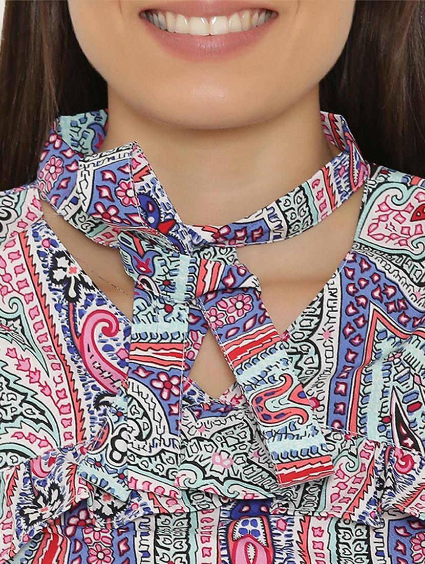 blue printed sleeveless top - 15238846 - Zoom Image - 4