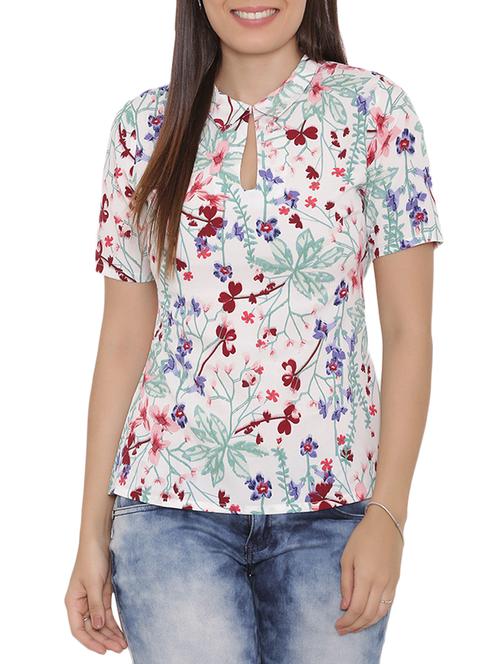 white printed top - 15238856 - Standard Image - 1