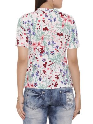 white printed top - 15238856 - Standard Image - 3