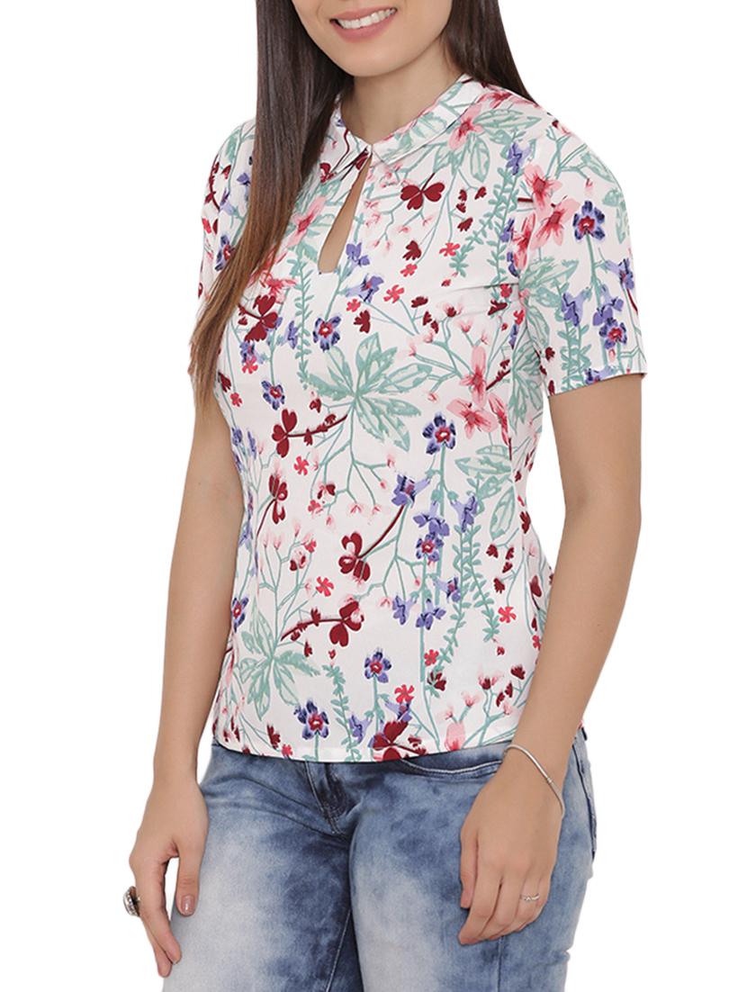 white printed top - 15238856 - Zoom Image - 2