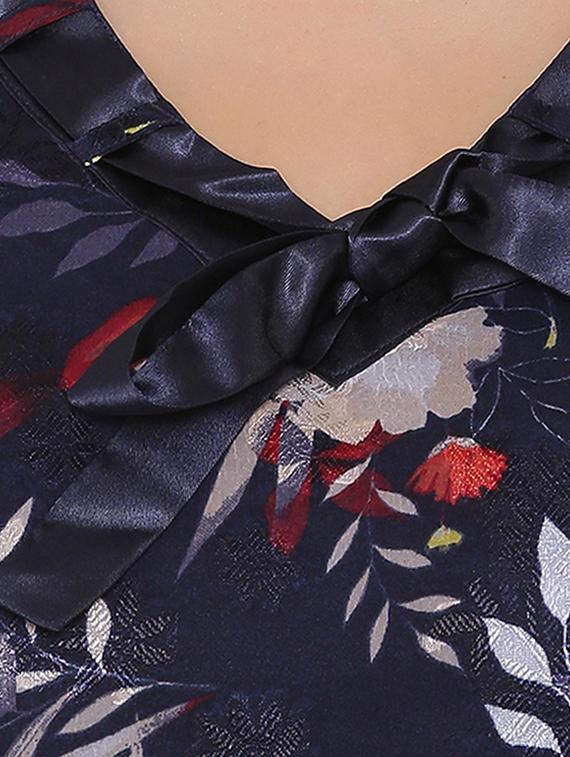 navy blue printed chiffon top - 15238857 - Zoom Image - 4