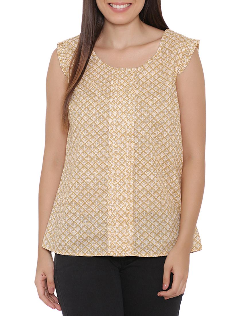 yellow printed cotton top - 15238863 - Zoom Image - 1