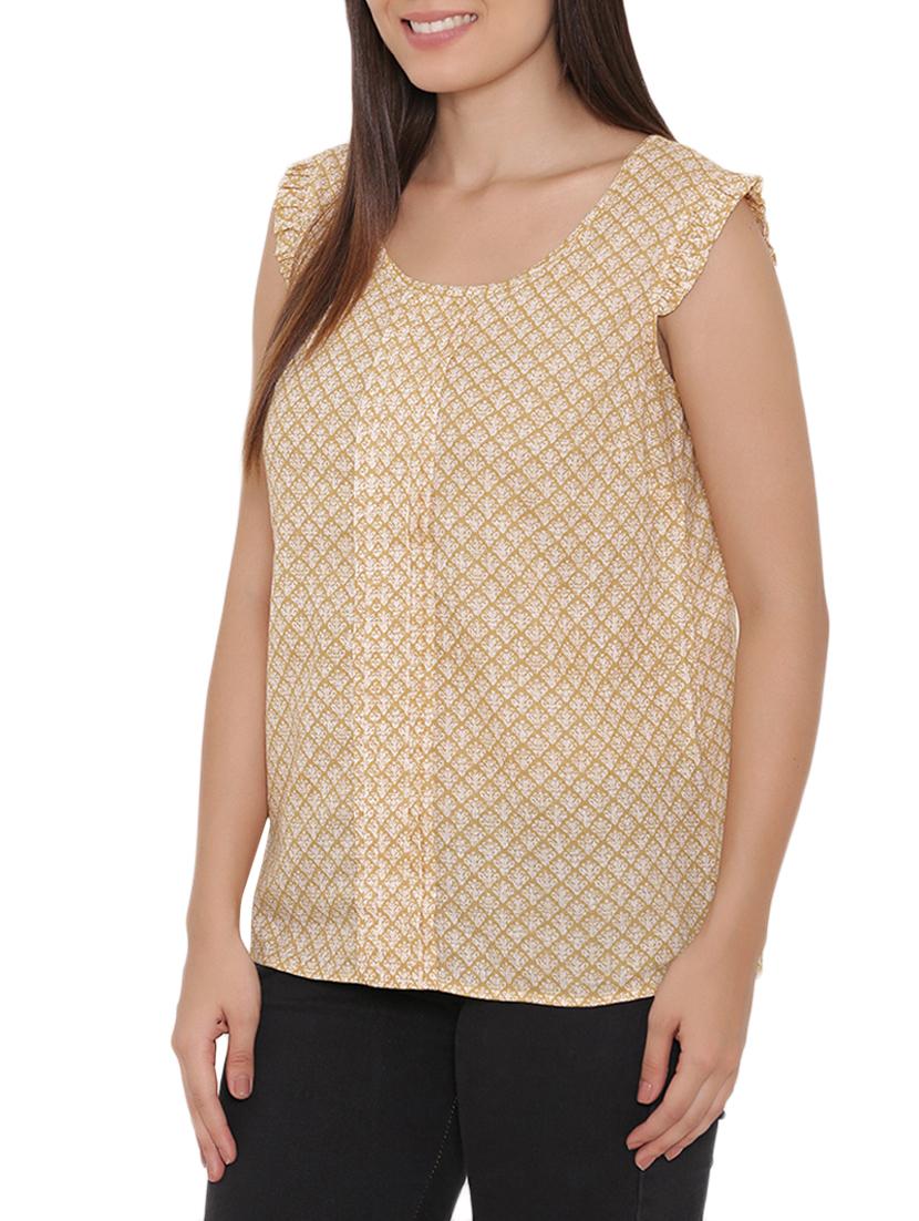 yellow printed cotton top - 15238863 - Zoom Image - 2