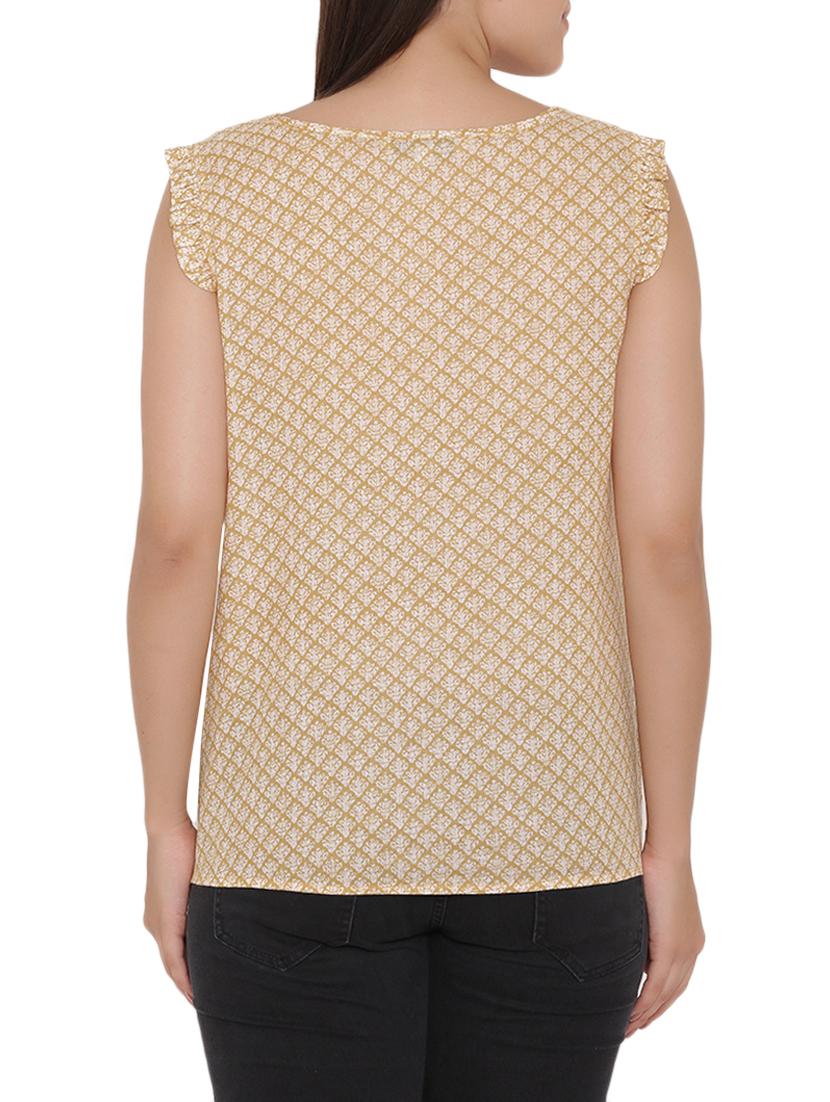 yellow printed cotton top - 15238863 - Zoom Image - 3