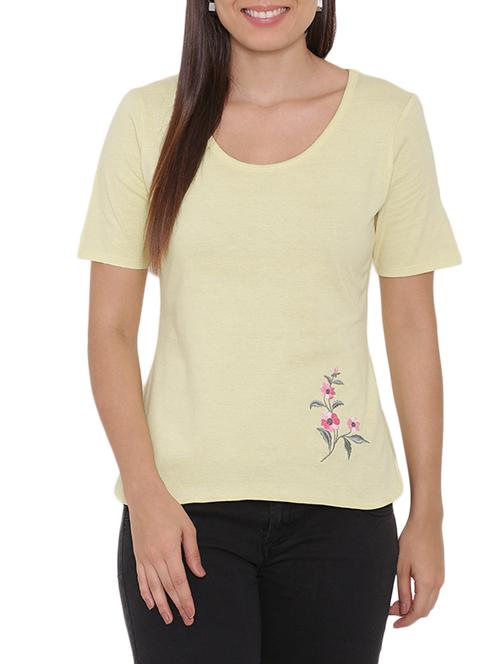solid yellow jersey top - 15238867 - Standard Image - 1