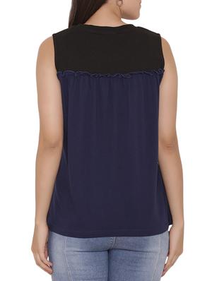 navy blue solid jersey top - 15238872 - Standard Image - 3