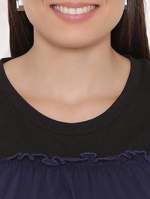 navy blue solid jersey top - 15238872 - Standard Image - 4