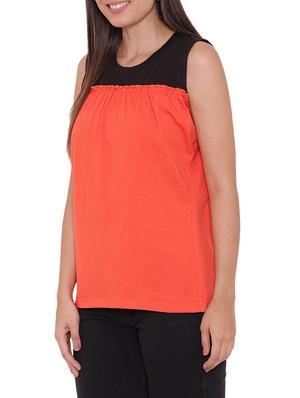 orange solid jersey top - 15238873 - Standard Image - 2