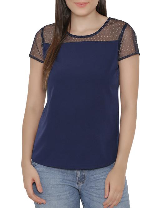 navy blue polka dotted top - 15238875 - Standard Image - 1