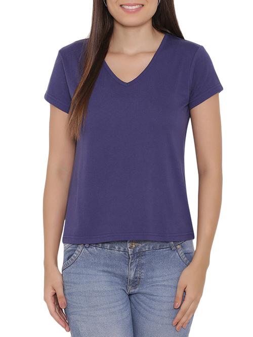navy blue jersey top - 15238878 - Standard Image - 1