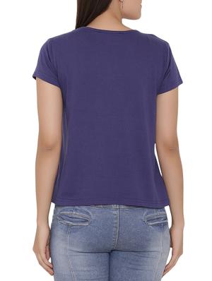 navy blue jersey top - 15238878 - Standard Image - 3