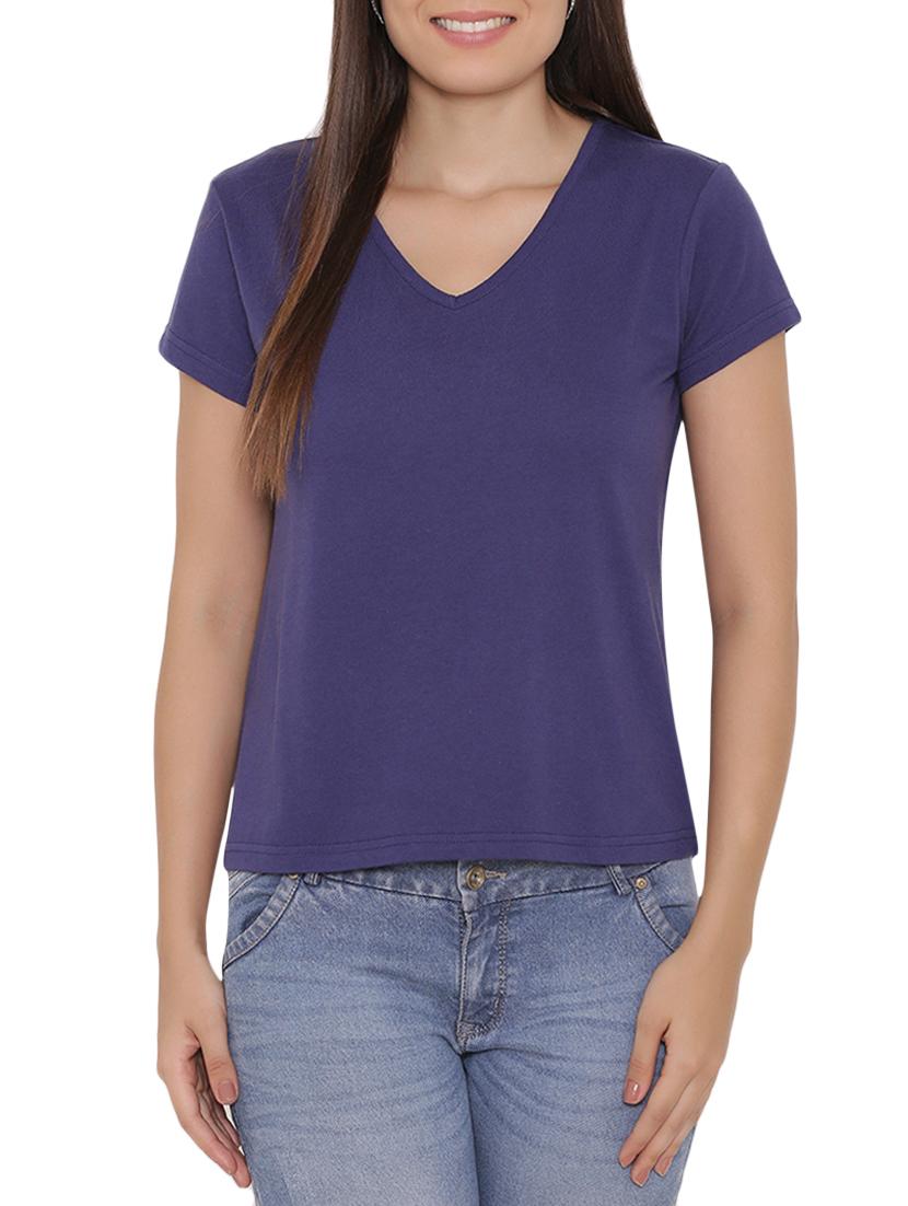 navy blue jersey top - 15238878 - Zoom Image - 1
