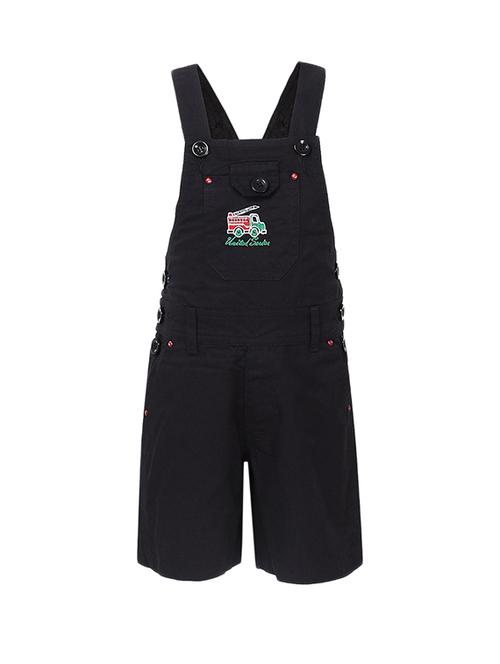 black cotton blend dungaree - 15238907 - Standard Image - 1