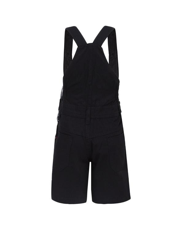 black cotton blend dungaree - 15238907 - Zoom Image - 2