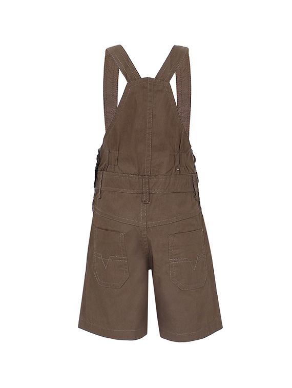 brown cotton dungaree - 15238910 - Zoom Image - 2