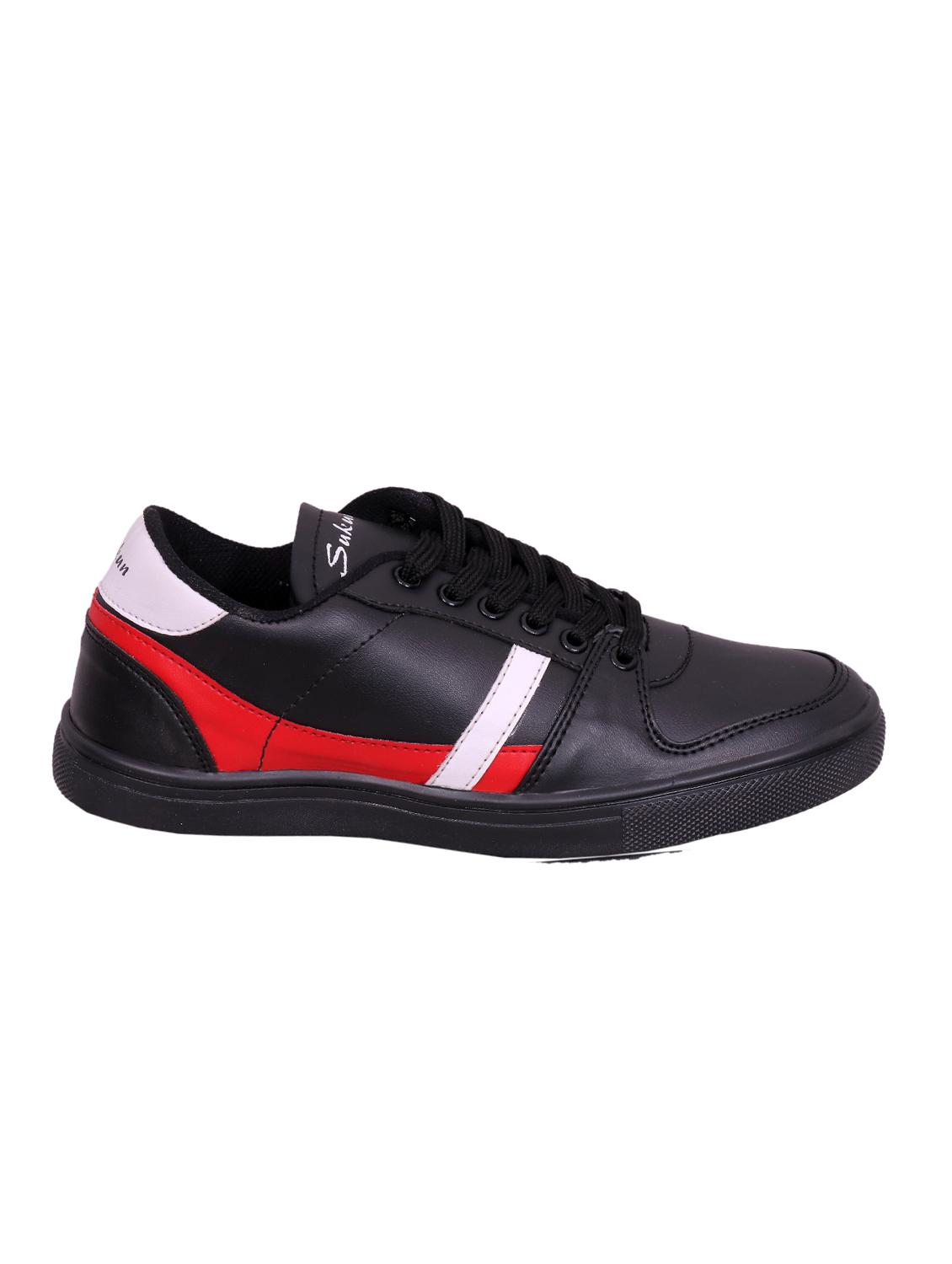 black leatherette lace up sneaker - 15239769 - Zoom Image - 2