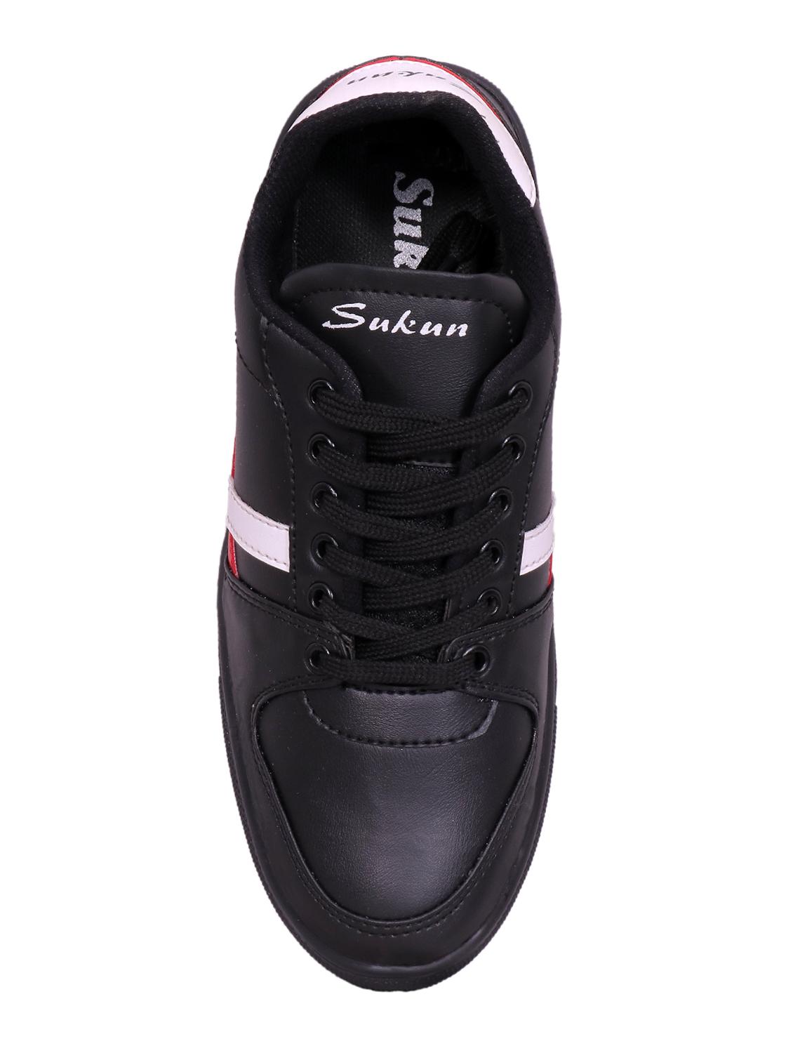 black leatherette lace up sneaker - 15239769 - Zoom Image - 4