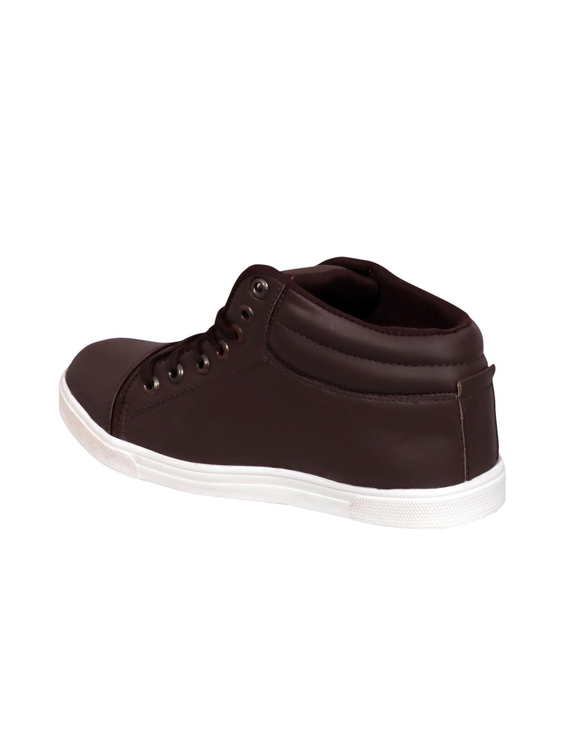 brown leatherette lace up sneaker - 15239774 - Zoom Image - 3