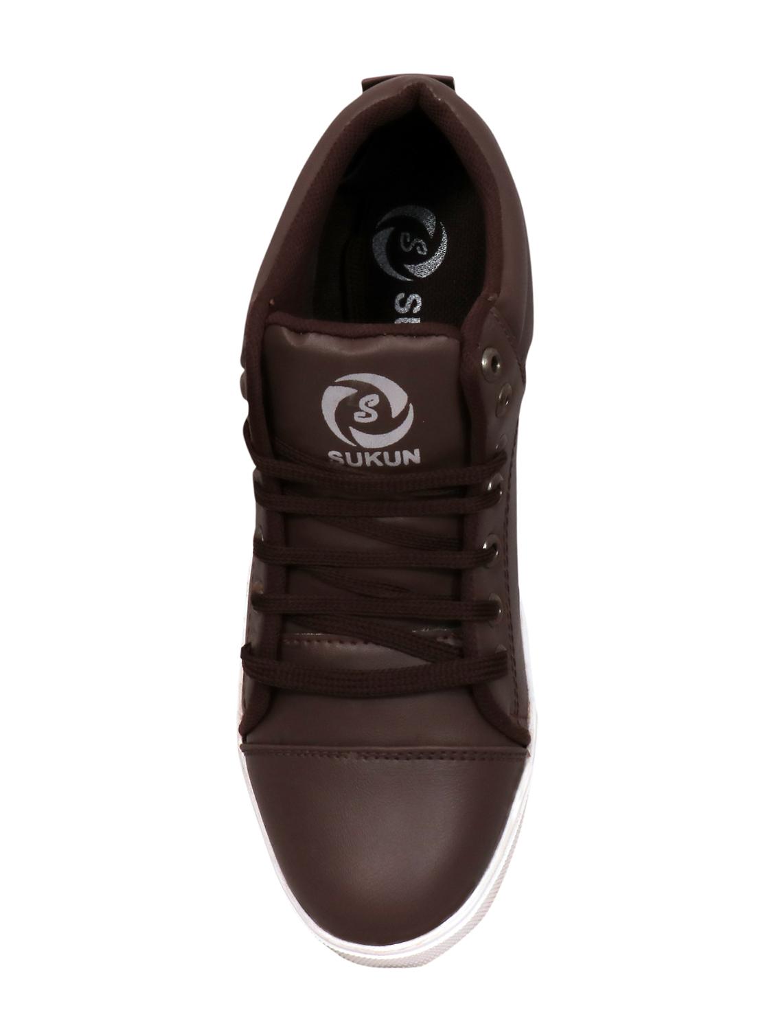 brown leatherette lace up sneaker - 15239774 - Zoom Image - 4