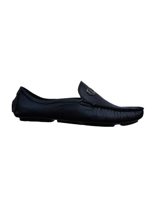 black leatherette slip on loafers - 15240047 - Standard Image - 1
