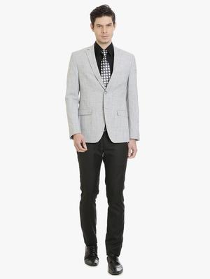 grey polyester formal blazer - 15240452 - Standard Image - 4