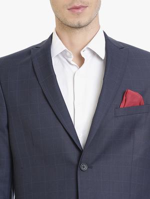 navy blue polyester casual blazer - 15240457 - Standard Image - 5