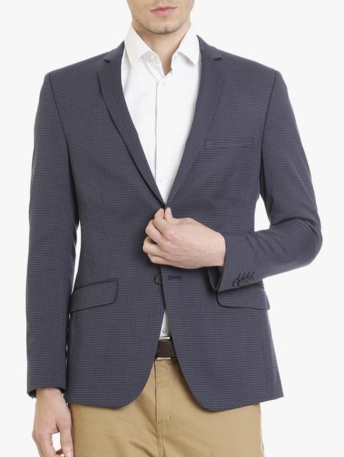 navy blue polyester formal blazer - 15240460 - Standard Image - 1