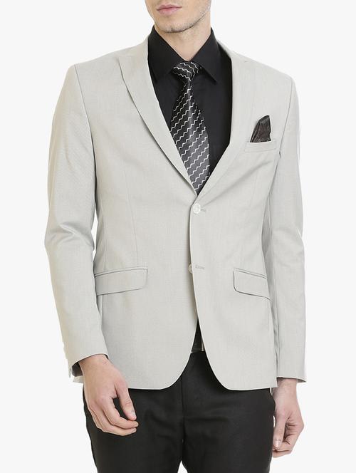 grey polyester casual blazer - 15240461 - Standard Image - 1